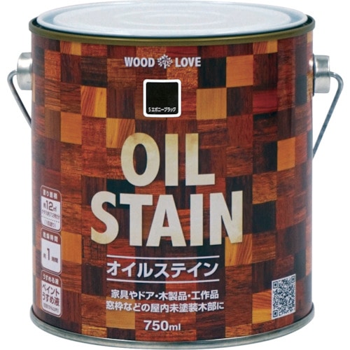 トラスコ中山 ニッぺ 油性オイルステイン 750ml Sエボニーブラック 300N065-750 859-8454 (ご注文単位1缶) 【直送品】
