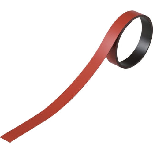 トラスコ中山 緑十字 テープ状カラーマグネット 赤 マグネ15R 15mm幅×1m×0.8mm 2本組 107-2539 (ご注文単位1組) 【直送品】