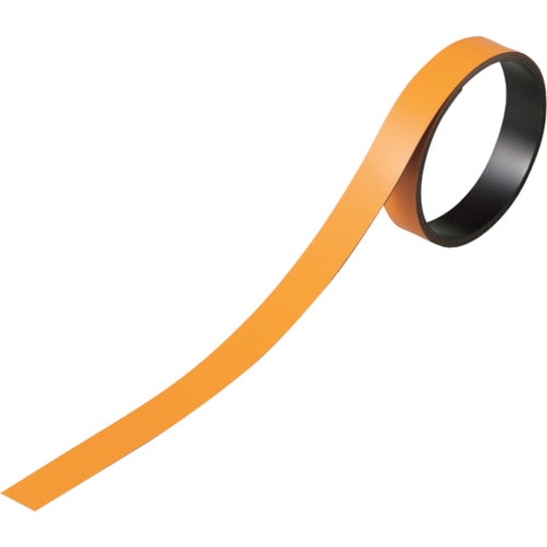 トラスコ中山 緑十字 テープ状カラーマグネット オレンジ マグネ15YR 15mm幅×1m×0.8mm 2本組 107-6233 (ご注文単位1組) 【直送品】