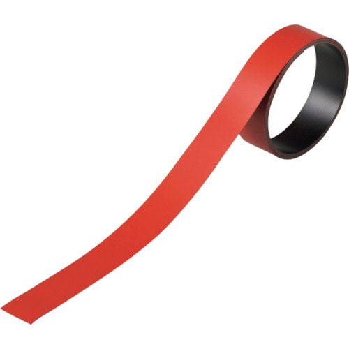 トラスコ中山 緑十字 テープ状カラーマグネット 赤 マグネ20R 20mm幅×1m×0.8mm 片面磁力 107-6858 (ご注文単位1本) 【直送品】