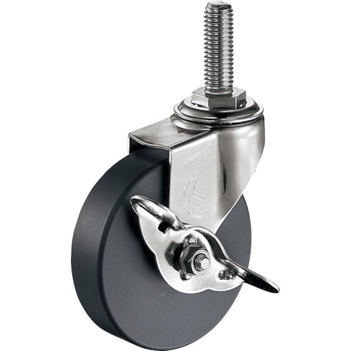 トラスコ中山 ハンマー EAシリーズ オールステンレス 旋回式MCナイロン車輪75mm ストッパー付 814-1919 (ご注文単位1個) 【直送品】