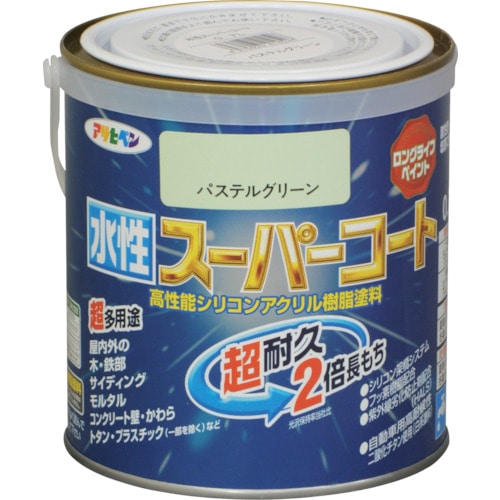 トラスコ中山 アサヒペン 水性スーパーコート 0.7L パステルグリーン 125-0274 (ご注文単位1個) 【直送品】