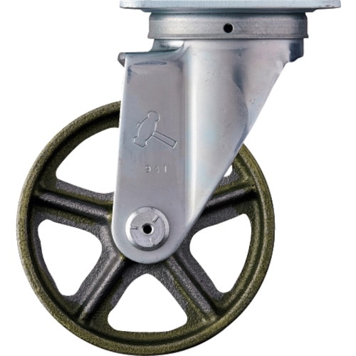 トラスコ中山 ハンマー プレート式旋回鋳物キャスター 125径 Sシリーズ 854-9711 (ご注文単位1個) 【直送品】