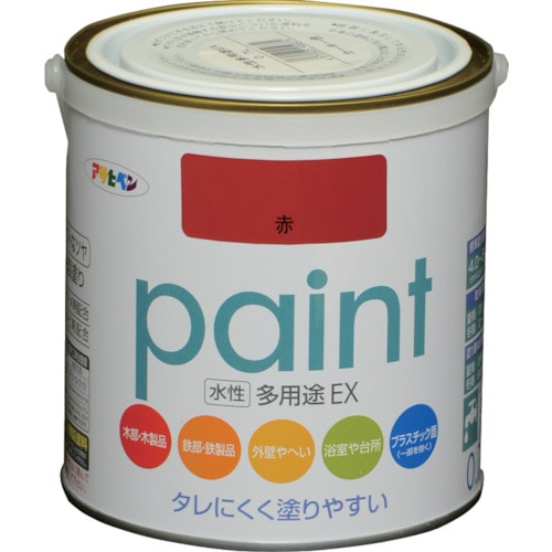 トラスコ中山 アサヒペン 水性多用途EX 0.7L 赤 824-8958  (ご注文単位1缶) 【直送品】