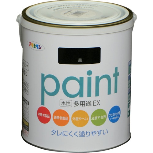 トラスコ中山 アサヒペン 水性多用途EX 1.6L 黒 824-8973  (ご注文単位1缶) 【直送品】