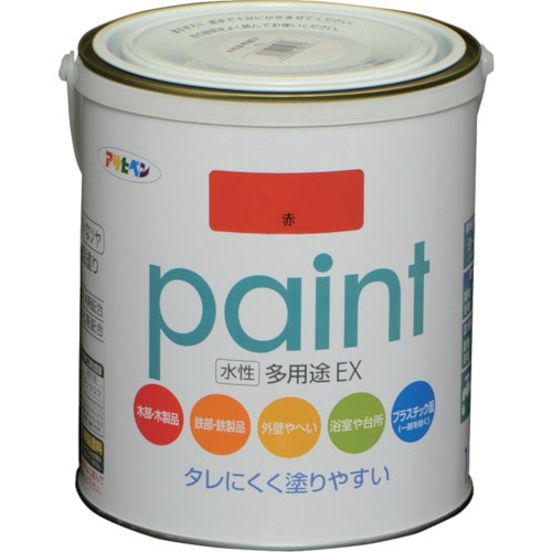 トラスコ中山 アサヒペン 水性多用途EX 1.6L 赤 824-8974  (ご注文単位1缶) 【直送品】