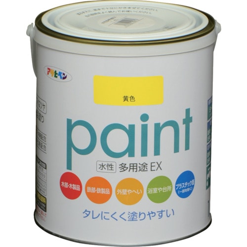 トラスコ中山 アサヒペン 水性多用途EX 1.6L 黄色 824-8976  (ご注文単位1缶) 【直送品】