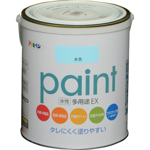 トラスコ中山 アサヒペン 水性多用途EX 1.6L 水色 824-8980  (ご注文単位1缶) 【直送品】