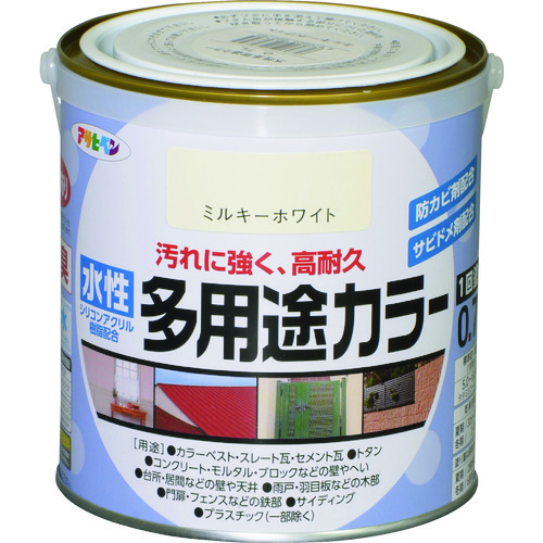 トラスコ中山 アサヒペン 水性多用途カラー0.7Lミルキーホワイト 128-3295  (ご注文単位1缶) 【直送品】