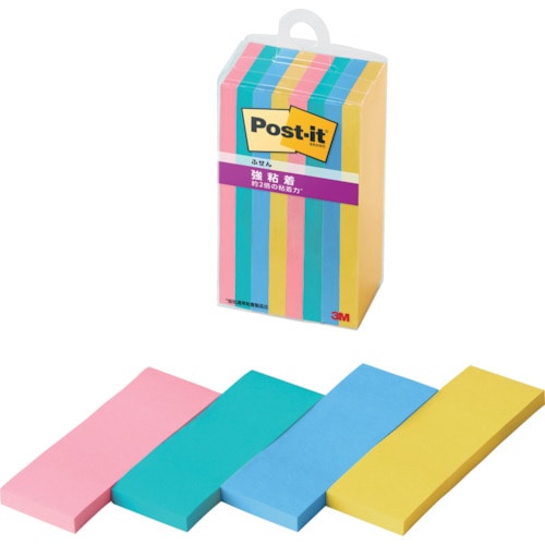トラスコ中山 3M ポスト・イット 強粘着ふせん マルチカラー3 607-2412  (ご注文単位1箱) 【直送品】