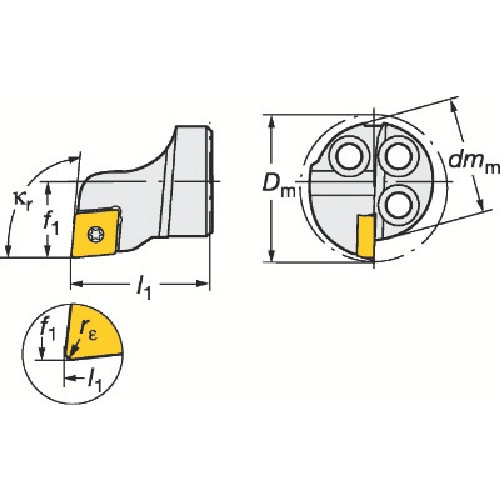 トラスコ中山 サンドビック コロターンSL コロターン111用カッティングヘッド(410) 601-3058 (ご注文単位1個) 【直送品】