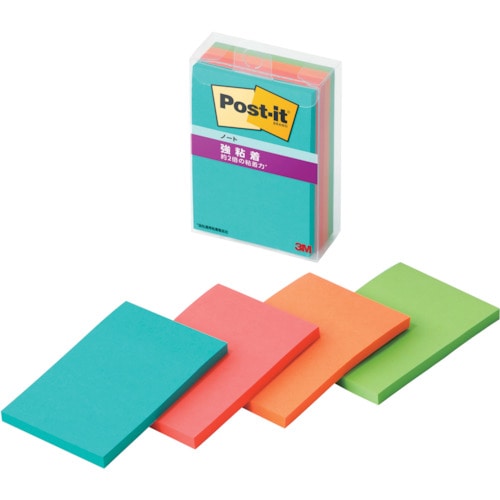 トラスコ中山 3M ポスト・イット 強粘着ノート マルチカラー1 607-2414  (ご注文単位1箱) 【直送品】