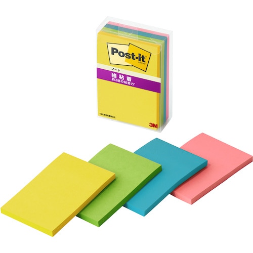 トラスコ中山 3M ポスト・イット 強粘着ノート マルチカラー8 607-2394  (ご注文単位1箱) 【直送品】