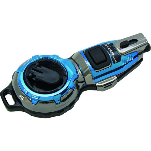 トラスコ中山 シンワ ハンディ墨つぼ Jr. Plus 手巻 シャープライン メタルブルー 147-6087 (ご注文単位1個) 【直送品】