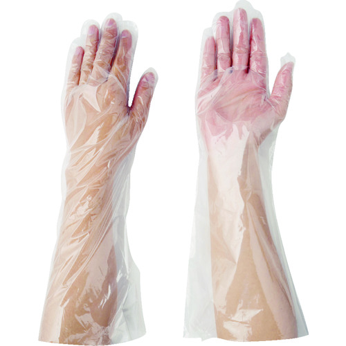 トラスコ中山 AS サニメントロング手袋エンボス無 L (100枚入) 828-6422 (ご注文単位1袋) 【直送品】