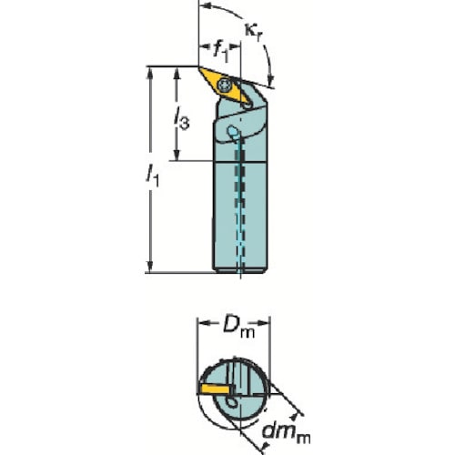 トラスコ中山 サンドビック コロターン107 ポジチップ用ボーリングバイト（480） 601-4216  (ご注文単位1個) 【直送品】