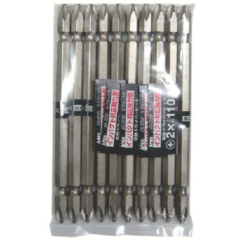 トラスコ中山 アネックス シルバー（バラ）ビット袋入 両頭 ＋2×110 （10本入） 774-4323 （ご注文単位10袋) 【直送品】