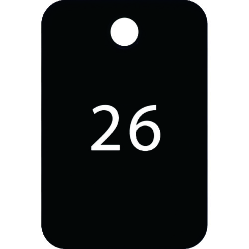 トラスコ中山 OP 番号札 四角 大 番号入り26~50 黒 (25枚入) 159-4736 (ご注文単位1箱) 【直送品】