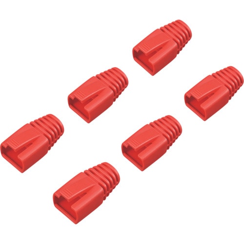 トラスコ中山 バッファロー 先付け用コネクター保護カバー6個入り レッド 428-5818 (ご注文単位1個) 【直送品】