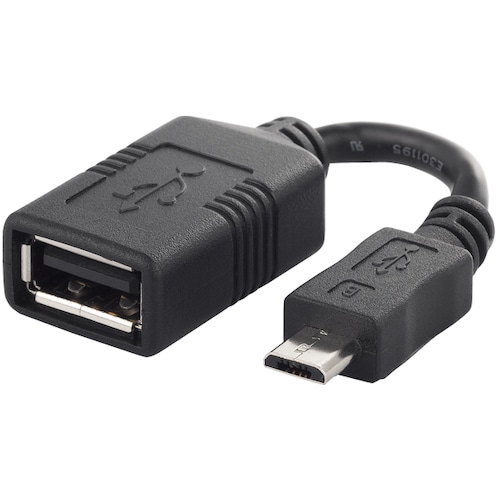 トラスコ中山 バッファロー USB変換アダプター USB-microB:USB-Aメス ブラック 453-8156 (ご注文単位1個) 【直送品】