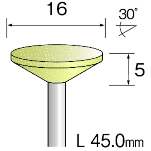 トラスコ中山 ミニモ イエロー砥石 WA#120 φ16 (10本入) 852-6314 (ご注文単位1袋) 【直送品】