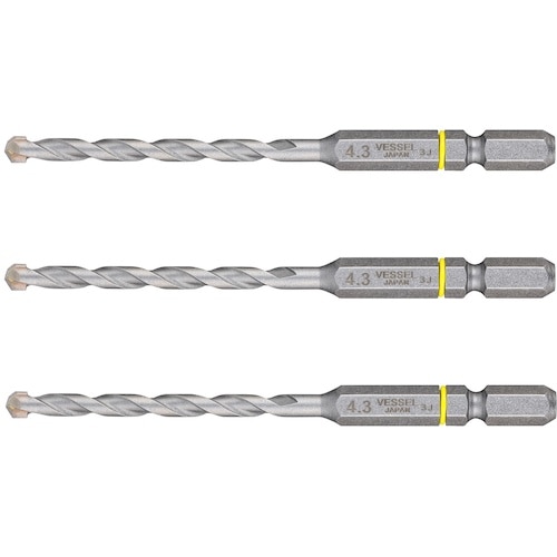 トラスコ中山 ベッセル CPD3S－4.3 磁器タイル用ドリル3本組 610-6799  (ご注文単位10本) 【直送品】