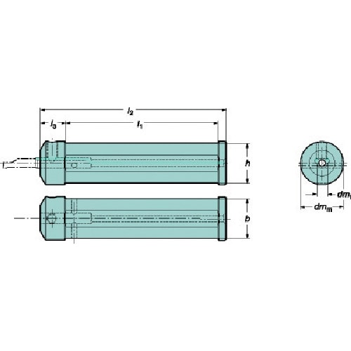 トラスコ中山 サンドビック 円筒平取り付きシャンク コロターンXSアダプタ（425） 606-9011  (ご注文単位1本) 【直送品】