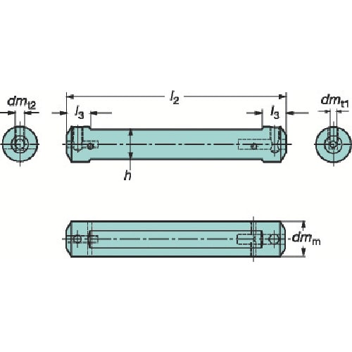 トラスコ中山 サンドビック 円筒平取り付きシャンク コロターンXSアダプタ（425） 619-0545  (ご注文単位1個) 【直送品】