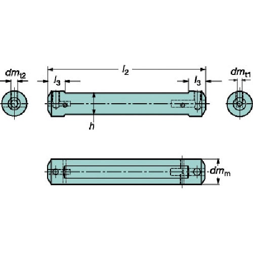 トラスコ中山 サンドビック 円筒平取り付きシャンク コロターンXSアダプタ（425） 609-6352  (ご注文単位1個) 【直送品】