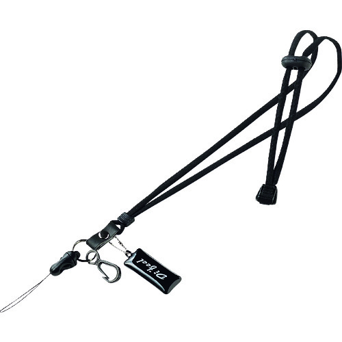 トラスコ中山 SANWA ネックストラップ(丸紐、ブラック) 202-9038 (ご注文単位1個) 【直送品】