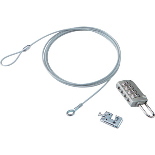 トラスコ中山 エレコム セキュリティワイヤー 4連ダイヤル錠 130-8682 (ご注文単位1個) 【直送品】