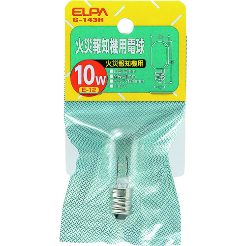 トラスコ中山 ELPA 火災報知器用電球 E12 110V 消費電力10W 202-4149 (ご注文単位1個) 【直送品】