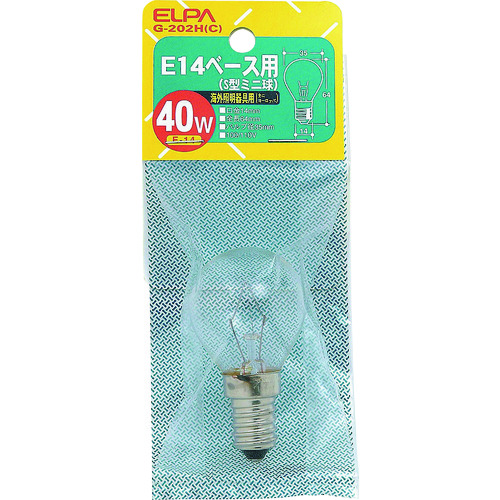 トラスコ中山 ELPA E14S型ミニ40W 202-0934 (ご注文単位1個) 【直送品】