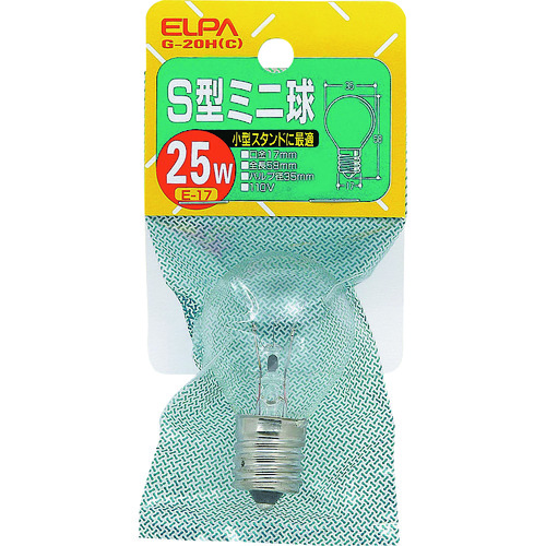 トラスコ中山 ELPA S型ミニ球 E17 25W クリア 202-0935 (ご注文単位1個) 【直送品】