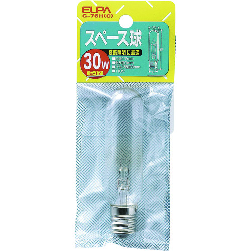 トラスコ中山 ELPA スペース球 E17 消費電力30W 202-2542 (ご注文単位1個) 【直送品】