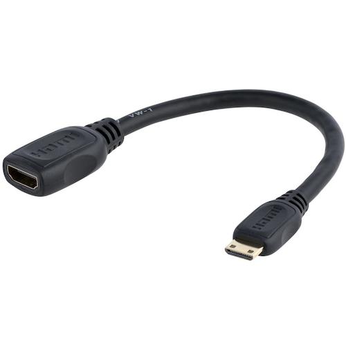 トラスコ中山 スターテック ディスプレイアダプター/Mini HDMI - HDMI 1.4/4K30Hz/ブラック/ビデオ 変換 コンバーター 539-1289 (ご注文単位1袋) 【直送品】