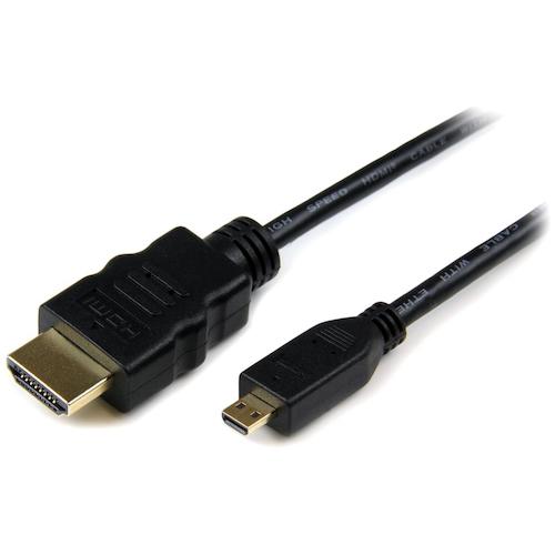 トラスコ中山 スターテック ディスプレイ変換ケーブル/Micro HDMI - HDMI 1.4/1m/4K30Hz/ブラック/ビデオコンバーター 538-8159 (ご注文単位1袋) 【直送品】