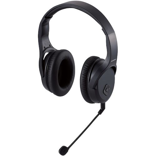 トラスコ中山 エレコム 無線ヘッドセット 2.4GHzワイヤレス オーバーヘッド型 マイクアーム付き 両耳 ブラック 455-5882 (ご注文単位1個) 【直送品】