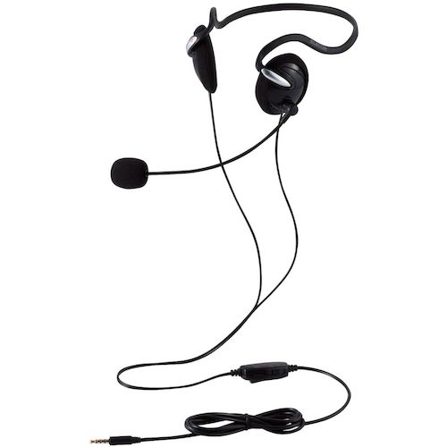 トラスコ中山 エレコム 有線ヘッドセット 両耳ネックバンド 4極 1.8m ブラック 455-5919 (ご注文単位1個) 【直送品】