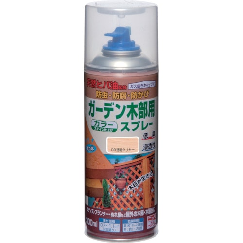 トラスコ中山 ニッぺ ガーデン木部用スプレー 300ml 透明クリヤー HUT009-300 859-9058 (ご注文単位1本) 【直送品】