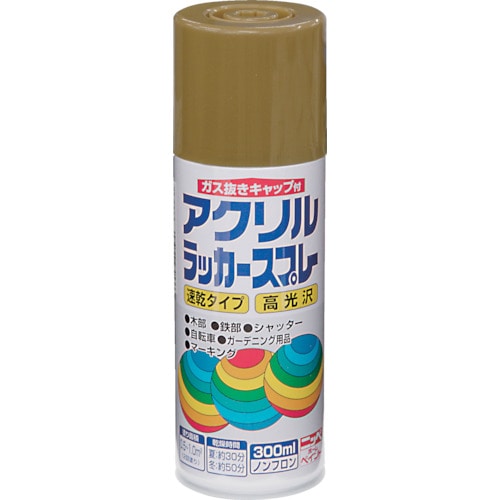 トラスコ中山 ニッぺ アクリルラッカースプレー 300ml ゴールドメタリック HWE021-300 818-0129 (ご注文単位1本) 【直送品】