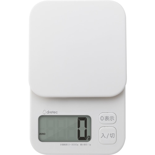 トラスコ中山 dretec デジタルスケール「トルテ」3kg ホワイト 469-0975 (ご注文単位1台) 【直送品】