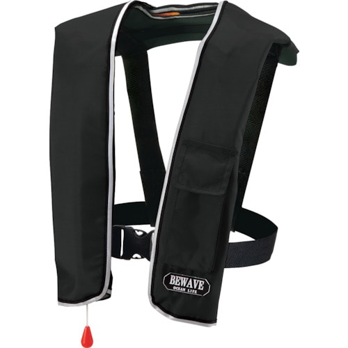 トラスコ中山 オーシャンライフ 自動膨張式ショルダータイプ 作業用ライフジャケット ブラック TYPE A 377-6510 (ご注文単位1着) 【直送品】