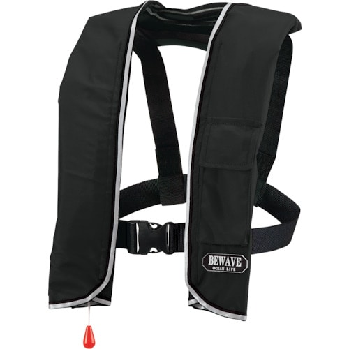 トラスコ中山 オーシャンライフ 手動膨張式ショルダータイプ 小型船舶用ライフジャケット ブラック TYPE A 377-6508 (ご注文単位1着) 【直送品】