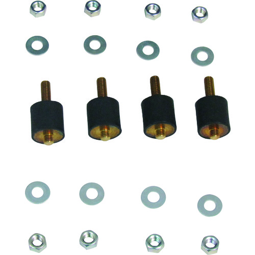 トラスコ中山 ULVAC 防振ゴム ME-15(M5)ネジ部片側カット 4個入 152-5540 (ご注文単位1セット) 【直送品】