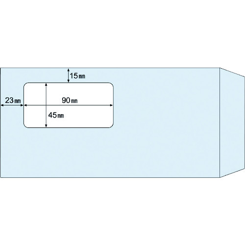 トラスコ中山 ヒサゴ 窓つき封筒 A4三ツ折用(長6)/アクア 222-6506 (ご注文単位1パック) 【直送品】