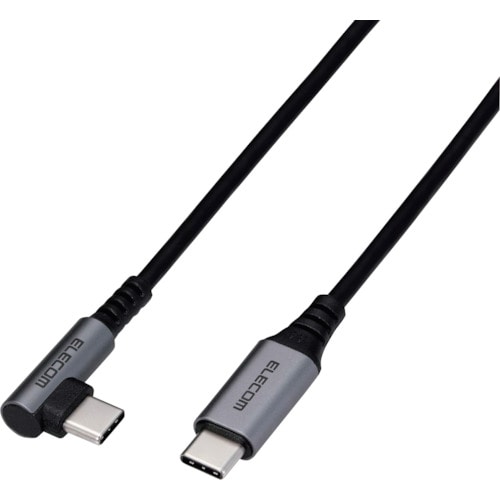 トラスコ中山 エレコム USB(C-C)ケーブル スマホ用 PD対応 L字コネクタ 抗菌・抗ウイルス 1.2m ブラック 315-7619 (ご注文単位1本) 【直送品】
