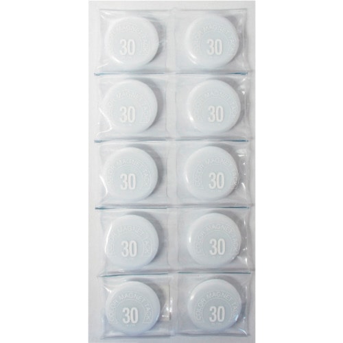 トラスコ中山 ミツヤ カラーマグネット丸型#30 白 356-1511 (ご注文単位10個) 【直送品】