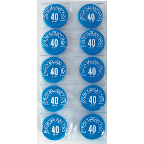 トラスコ中山 ミツヤ カラーマグネット丸型#40 青 358-9886 (ご注文単位10個) 【直送品】