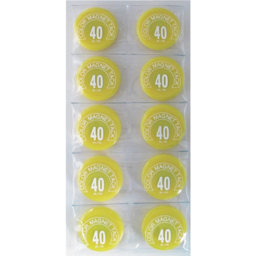 トラスコ中山 ミツヤ カラーマグネット丸型#40 黄 358-9870 (ご注文単位10個) 【直送品】